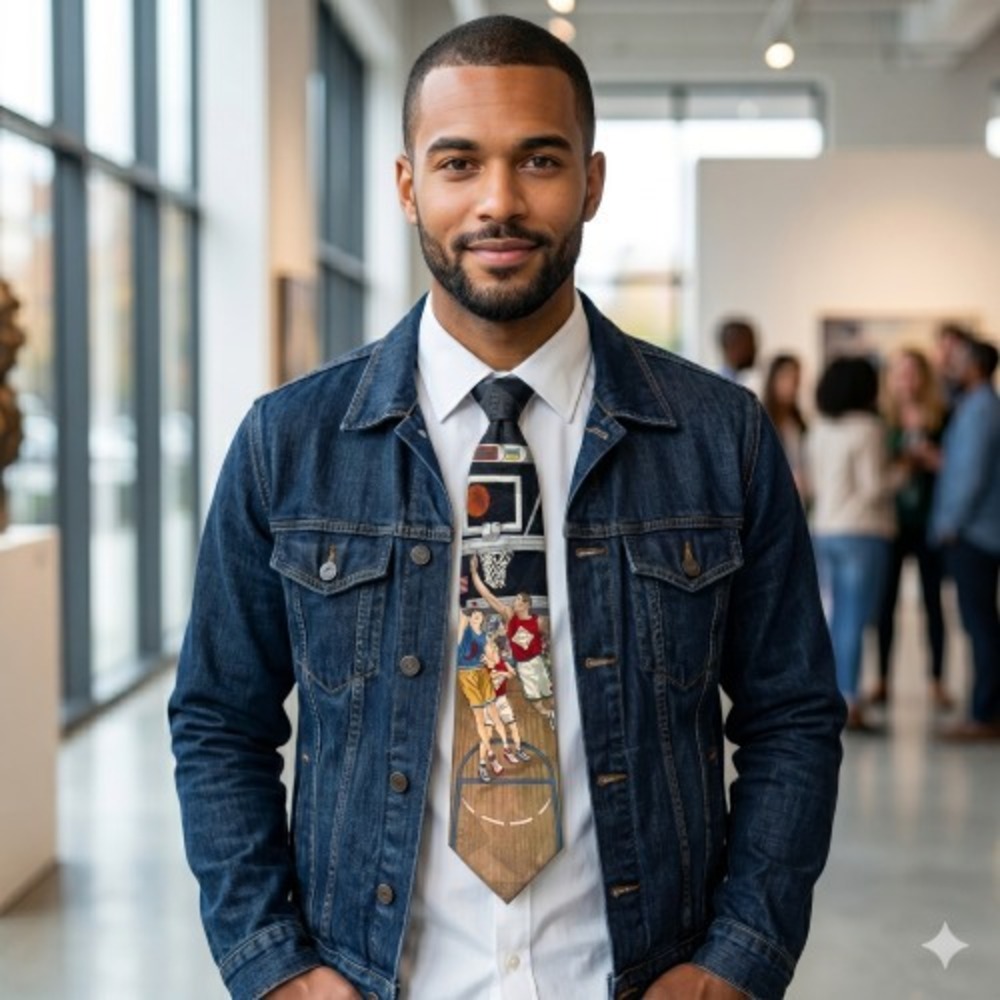 Tabasco Basketball Silk Novelty Tie Made in‎ USA – Retro Scene